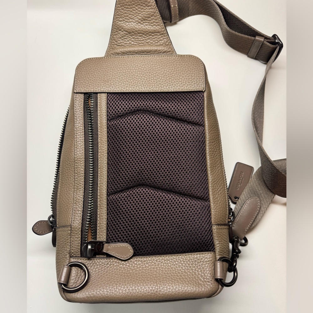 Coach I Men’s Gotham Pack I Leather Shoulder Bag I Dark Stone C5331 NWT - Picture 11 of 12